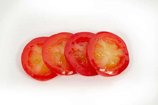 Plastic tomato slices