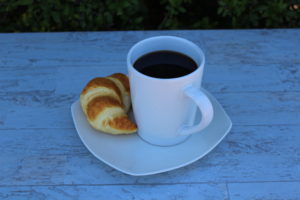 Fake coffee with Croissant