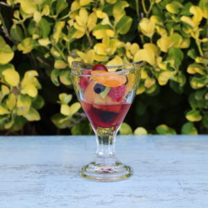 Fake fruit cocktail glass