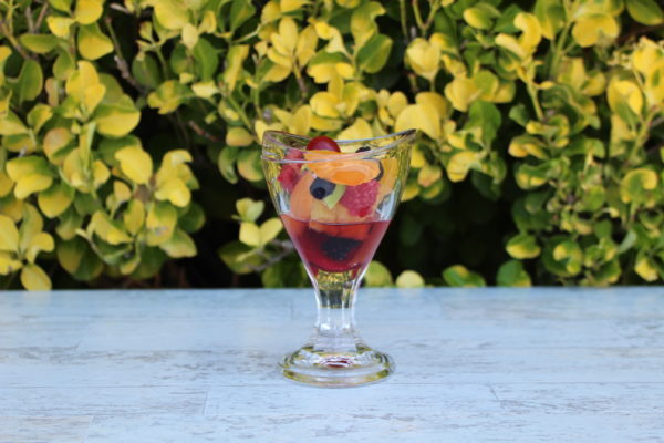 Fake fruit cocktail glass